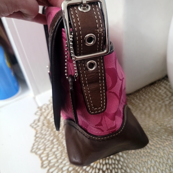 Coach Y2K SOHO Signatute C Pink Brown Leather - Picture 5 of 8